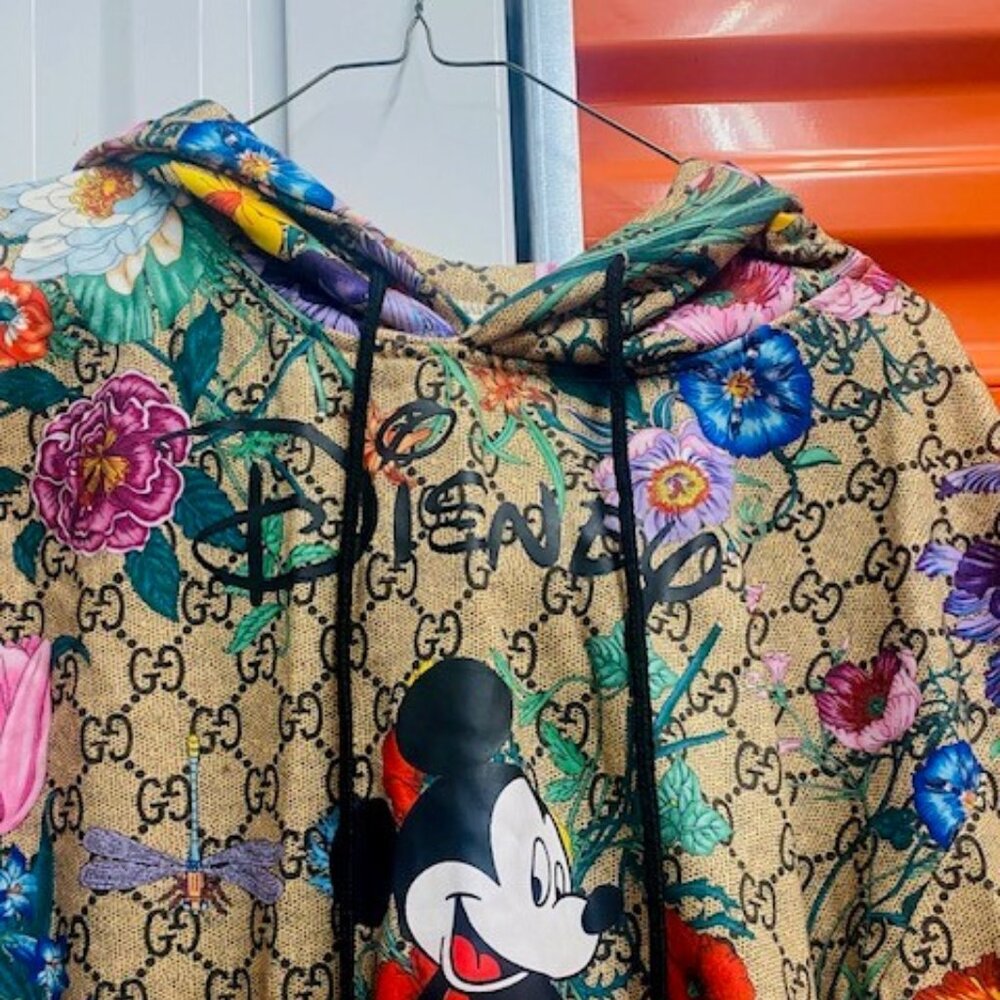 Gucci Floral Monogram Mickey Hoodie - Beige, Black, Pink, Blue, Green